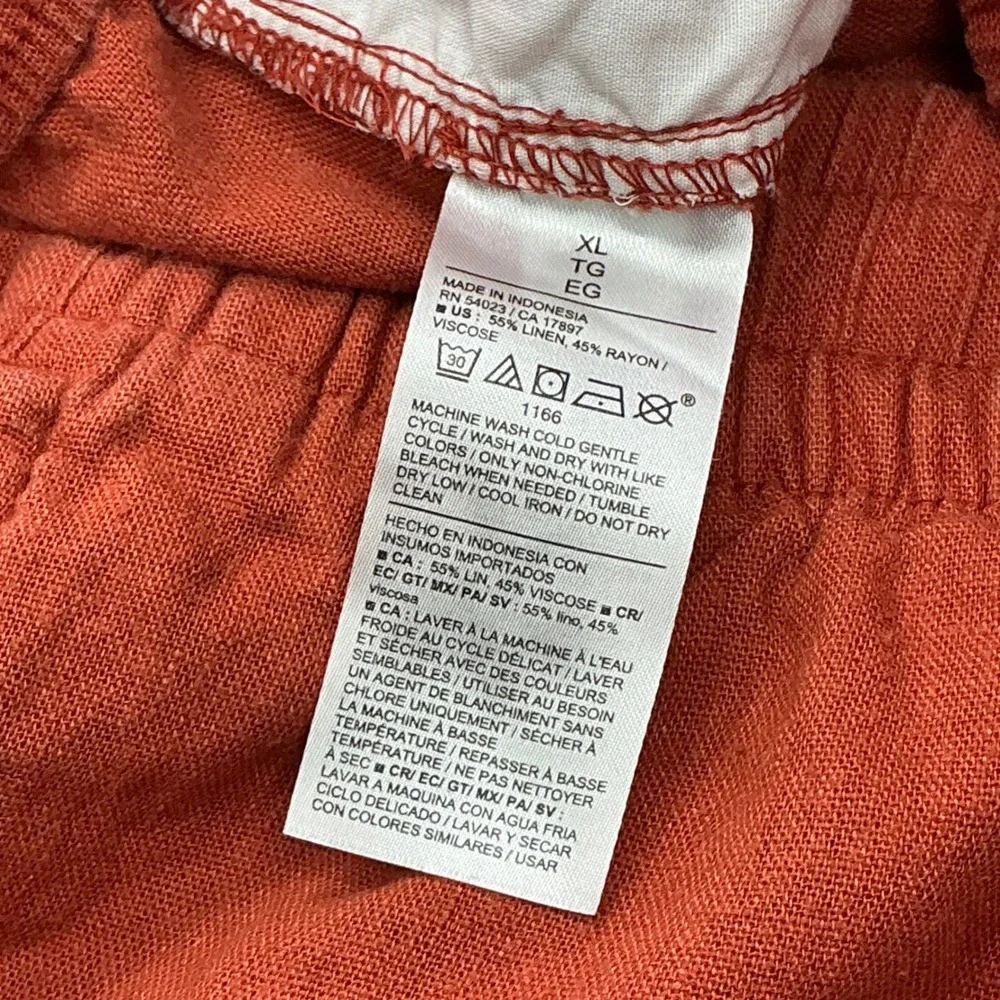 Old Navy Orange Linen Blend Shorts Women XL Comfort Waistband 692834-04